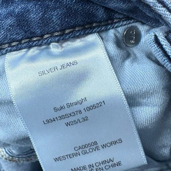 Silver‎ Jeans Suki Straight Leg Jeans Size 25W/32L - Picture 8 of 9